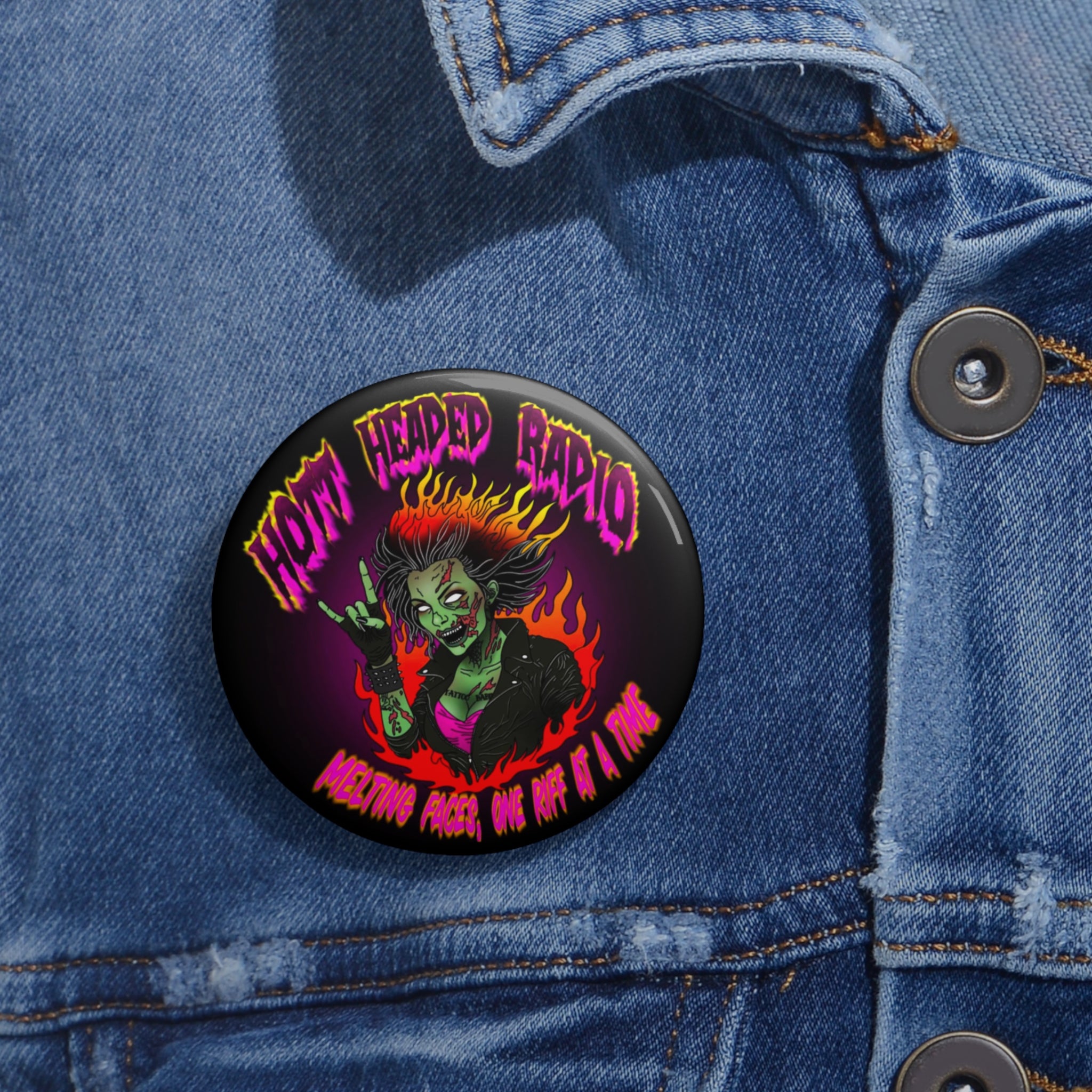 Hott Headed Radio (Station-HHR Logo Pin Button)