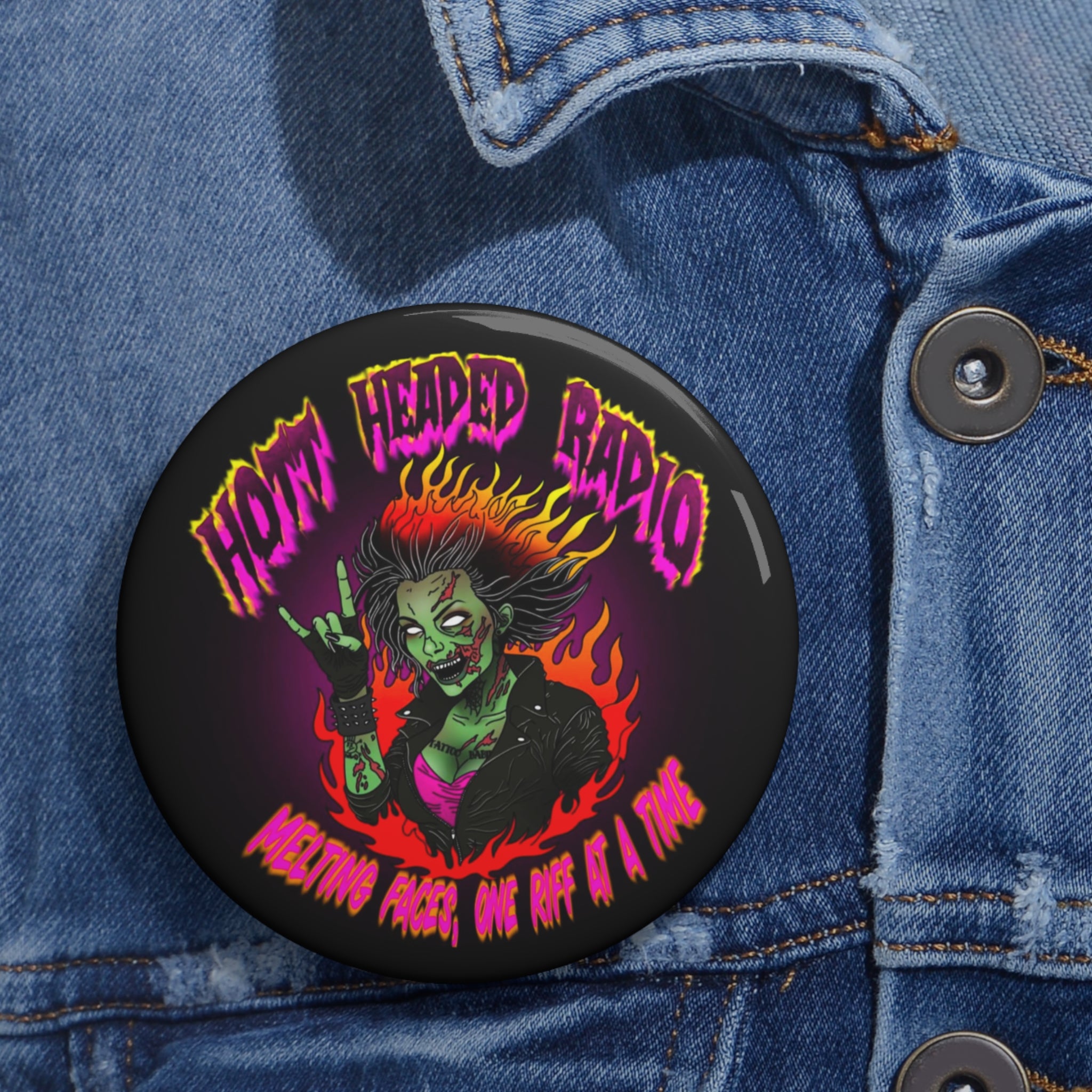 Hott Headed Radio (Station-HHR Logo Pin Button)