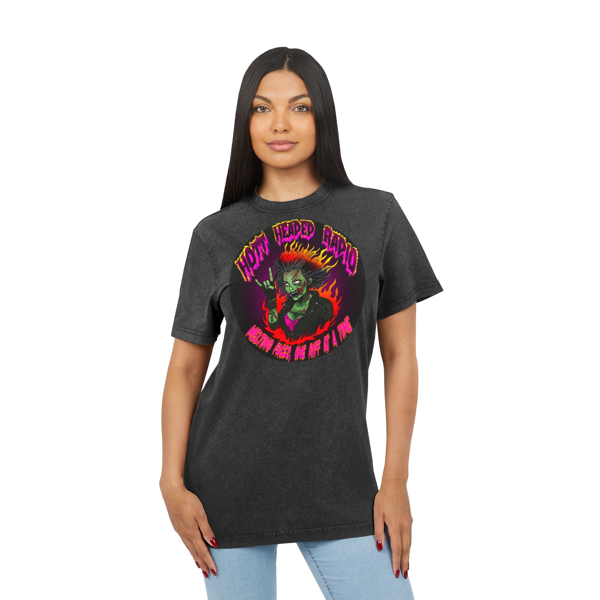 Hott Headed Radio (Station-HHR Logo Acid Washed Tee)
