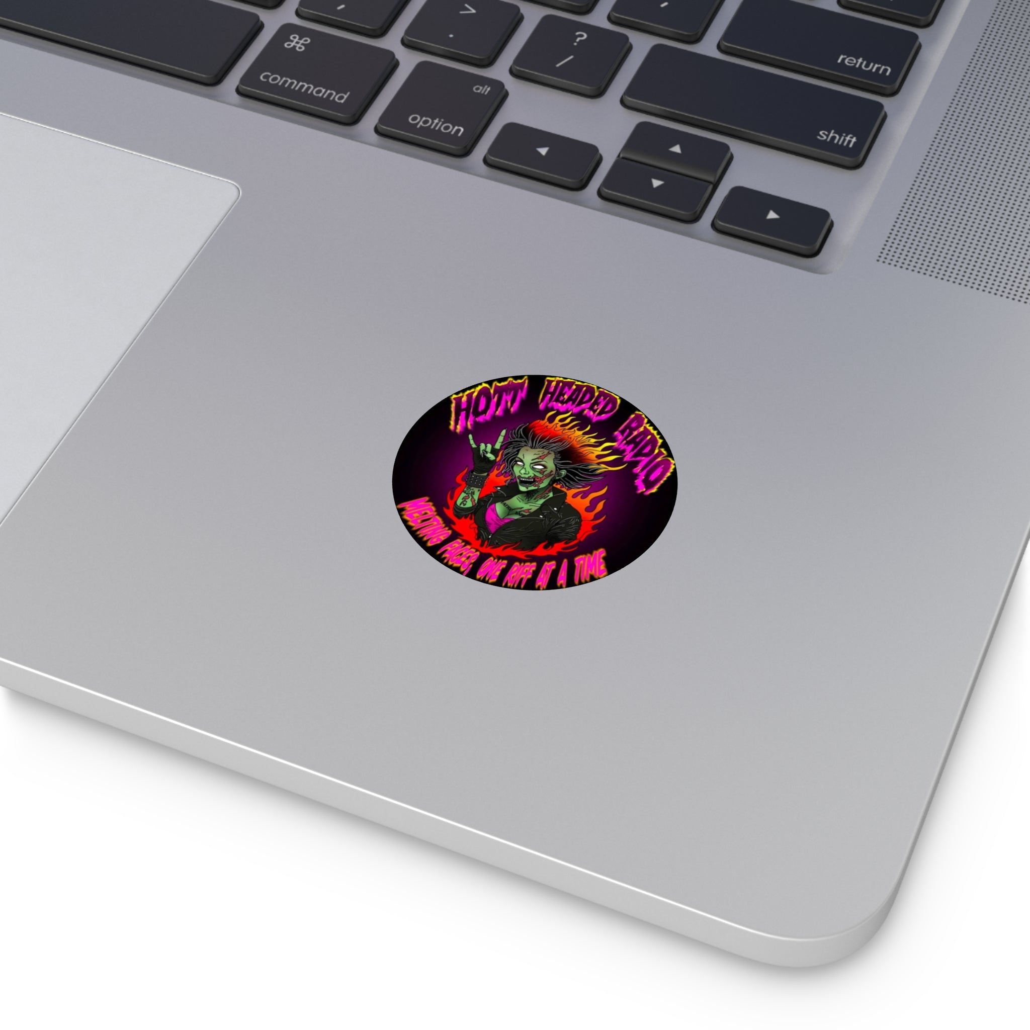 Hott Headed Radio Station Logo - (Zombie Girl - Round Vinyl Stickers)