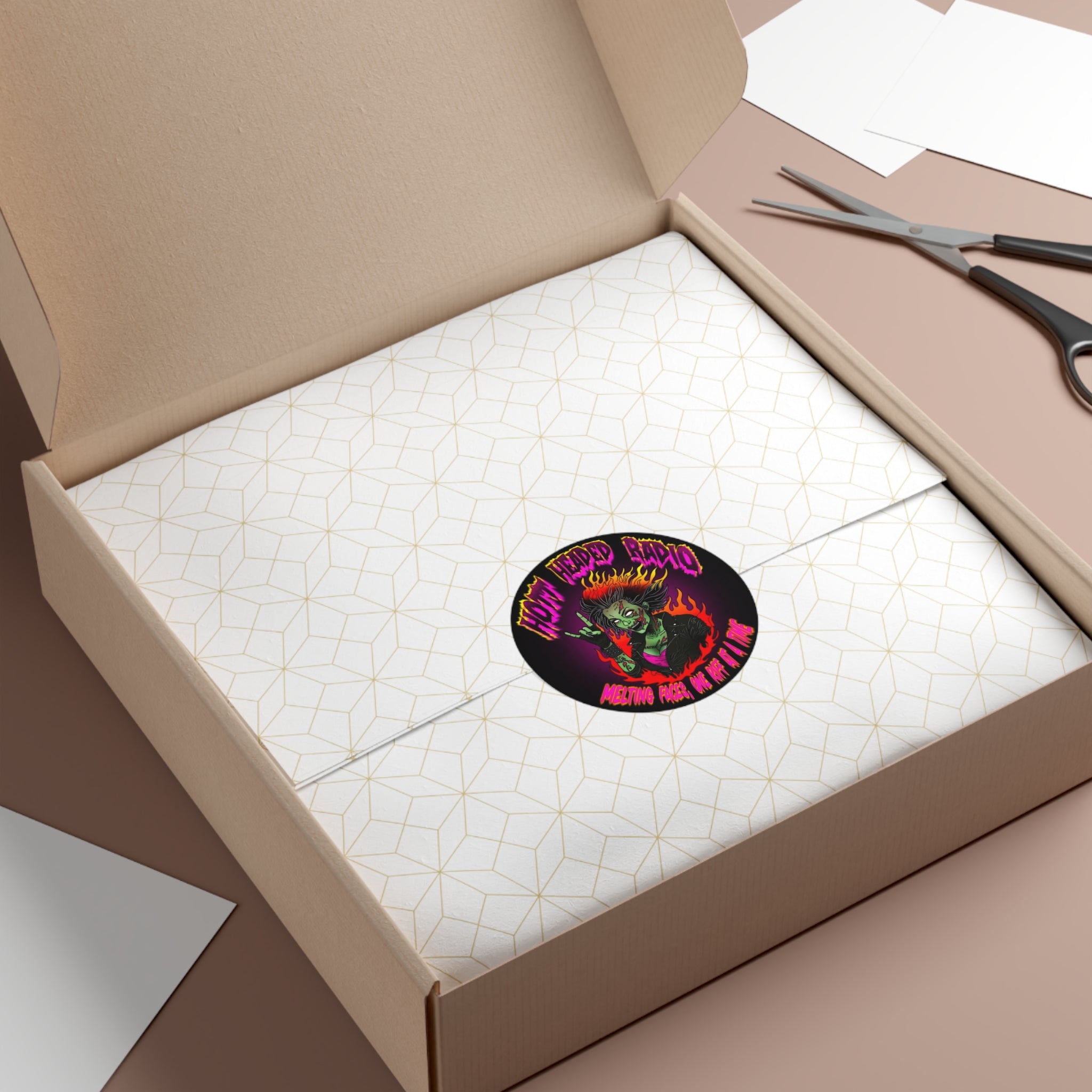 Hott Headed Radio Station Logo - (Zombie Girl - Round Vinyl Stickers)