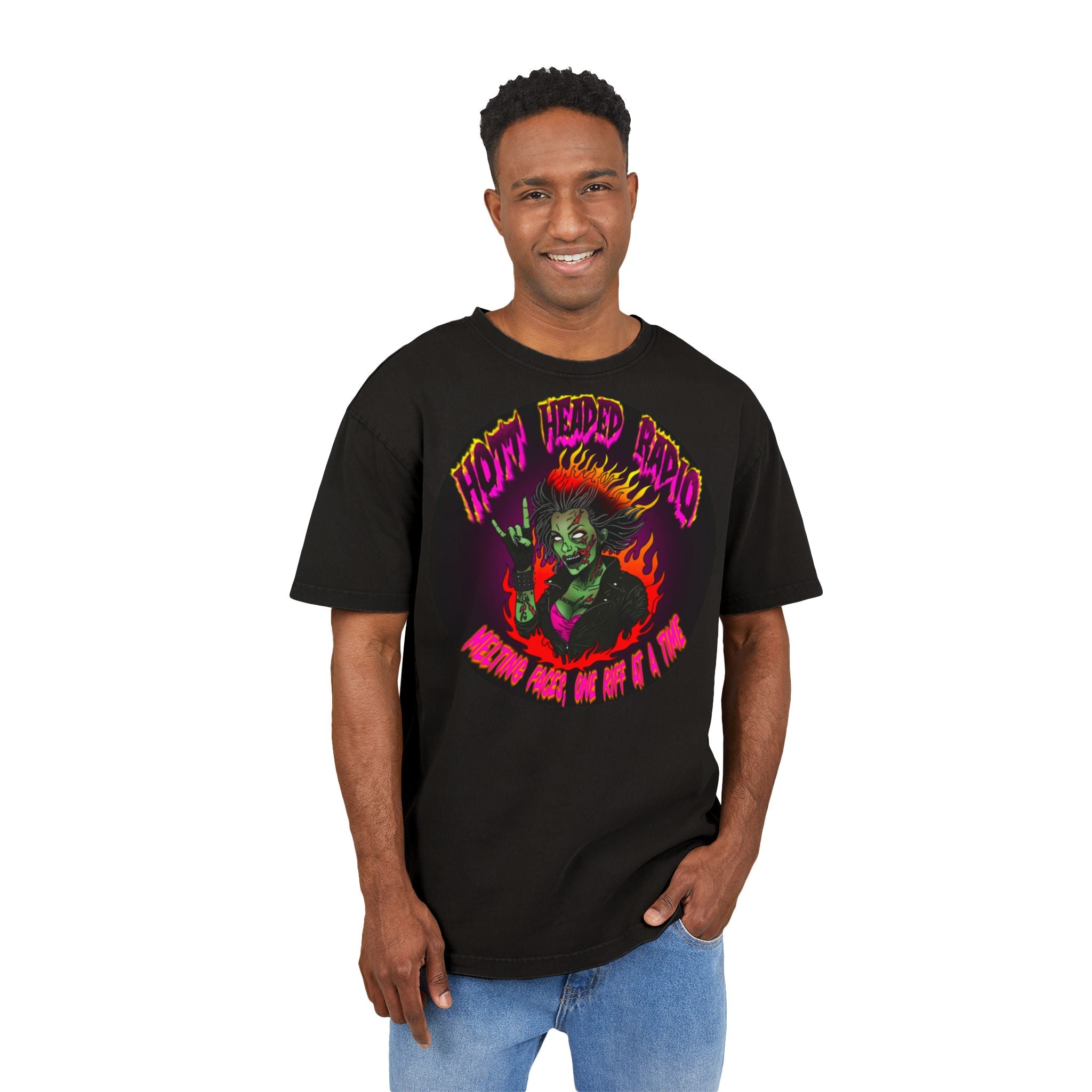 Hott Headed Radio - Men's Acid Washed Graphic Tee