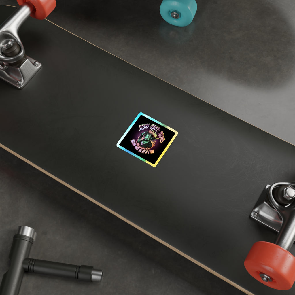 Hott Headed Radio Station Logo - (Zombie Girl/Holographic Die-Cut Stickers)